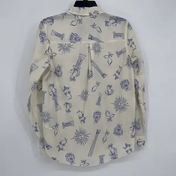 Lucky Brand Women's Coastal Printed Vacation Button Down Shirt Size Small NWT - Picture 3 of 9